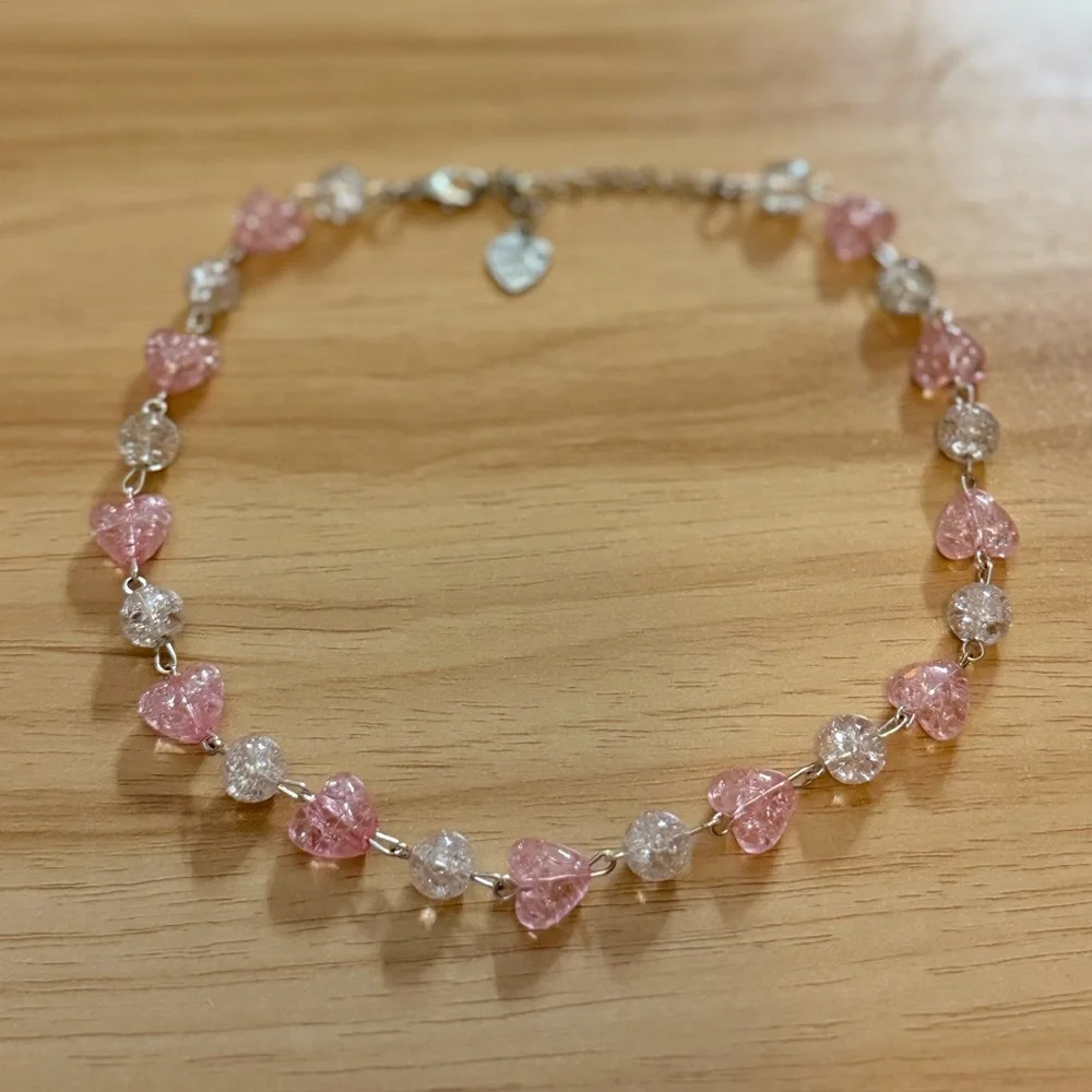 Charming Pink Heart Necklace